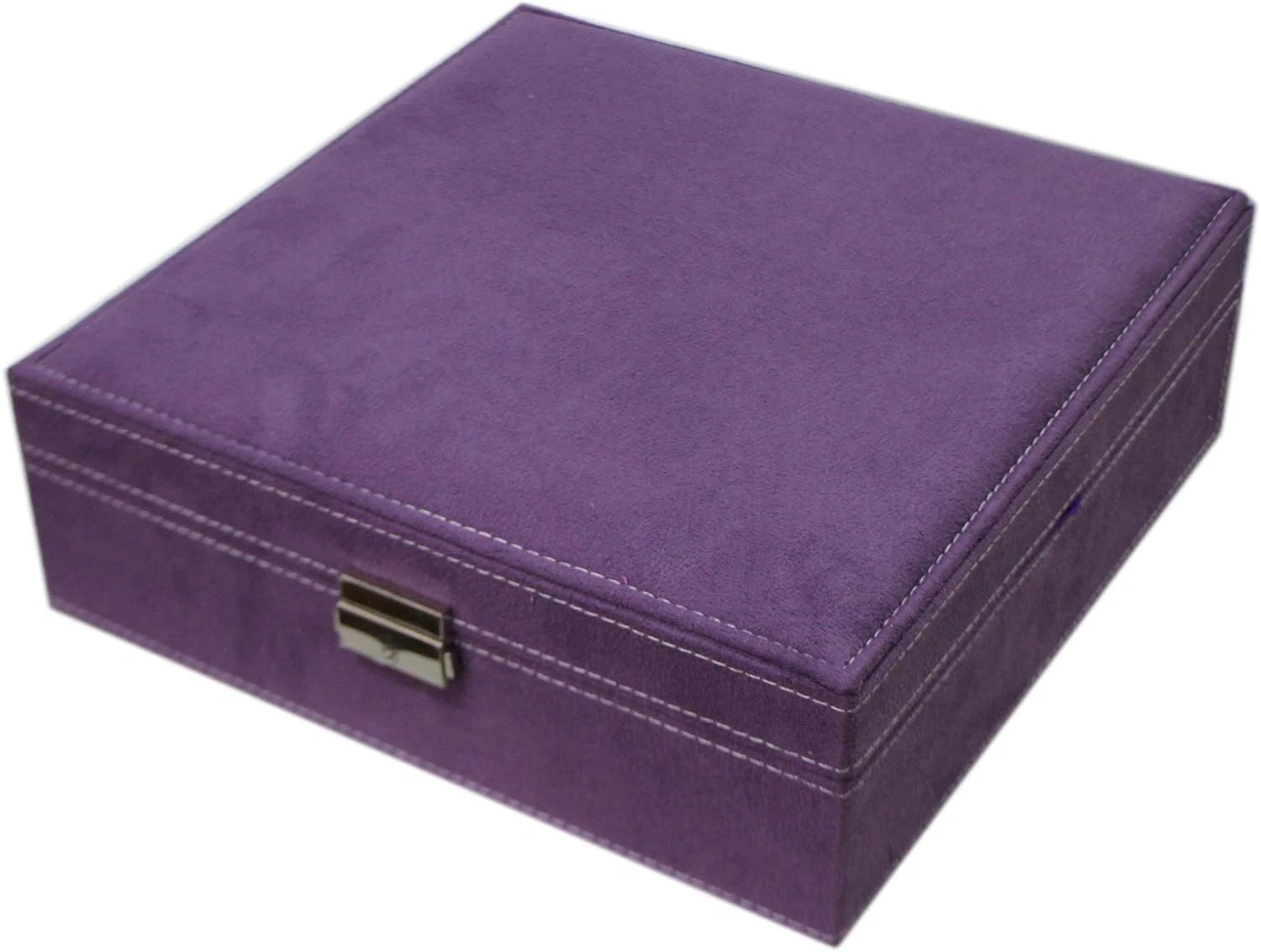 Stylish Purple Lint Jewelry Box Organizer with Lock - Ideal for Rings & Earrings | eBay