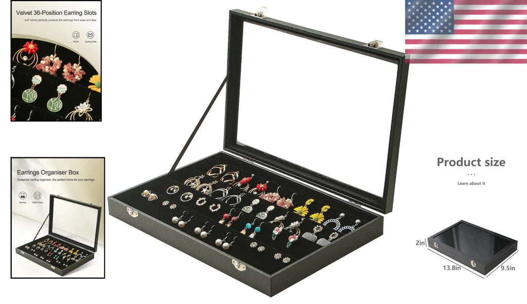 Stylish Black Velvet Earring Organizer with Magnetic Closure - For Home & Gifts | eBay