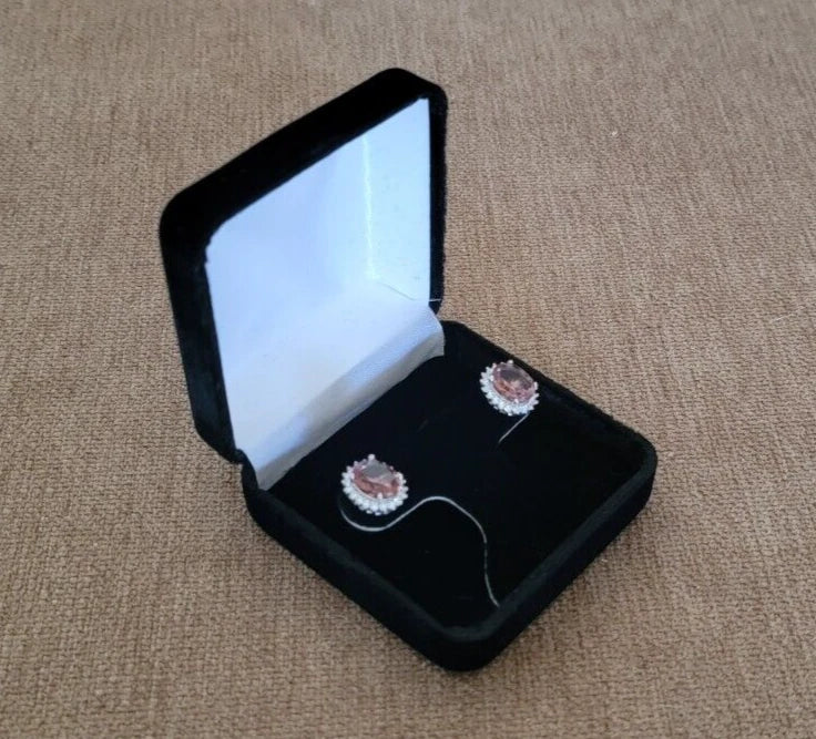 Black Velvet Earring Box Small Jewelry Gift Organizer Display Storage A0E | eBay