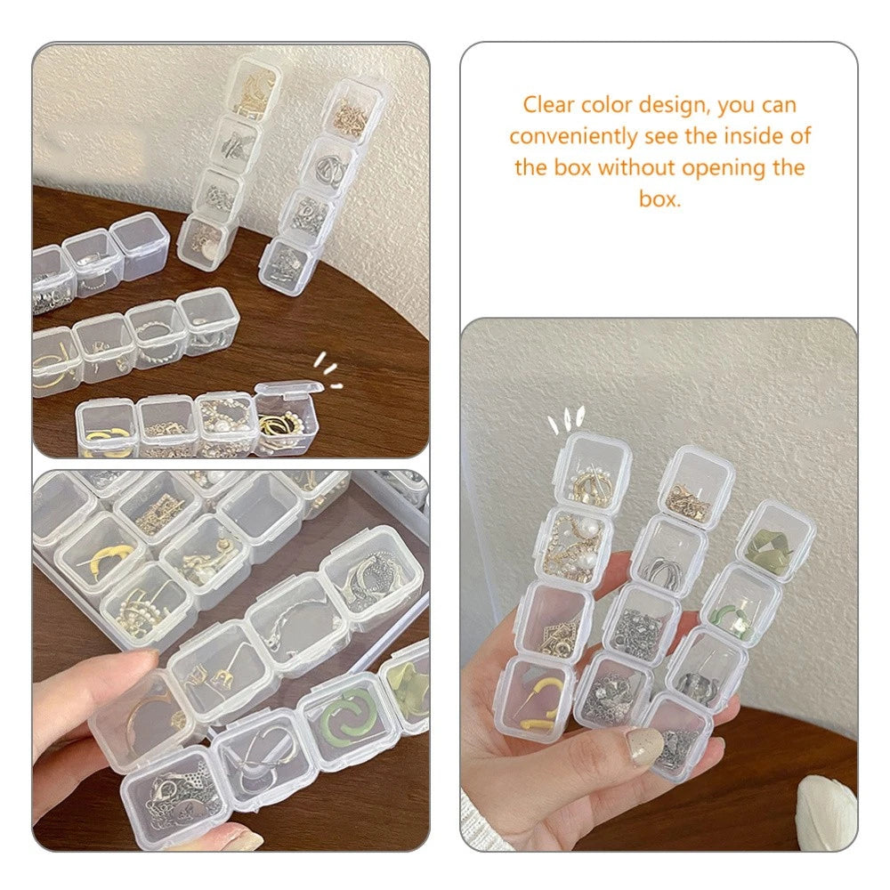 Jewelry Storage Box Earrings Organizer Transparent Trinket Plastic Organizers | eBay