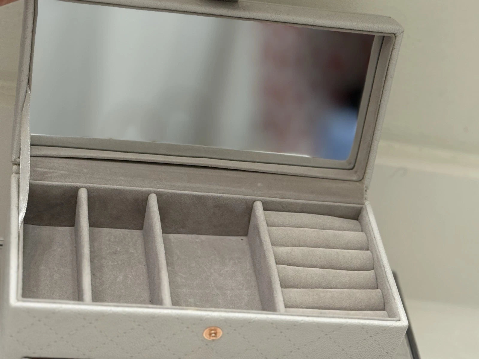 Pandora Quilted Grey Leather Jewelry Box Organizer NEW | eBay
