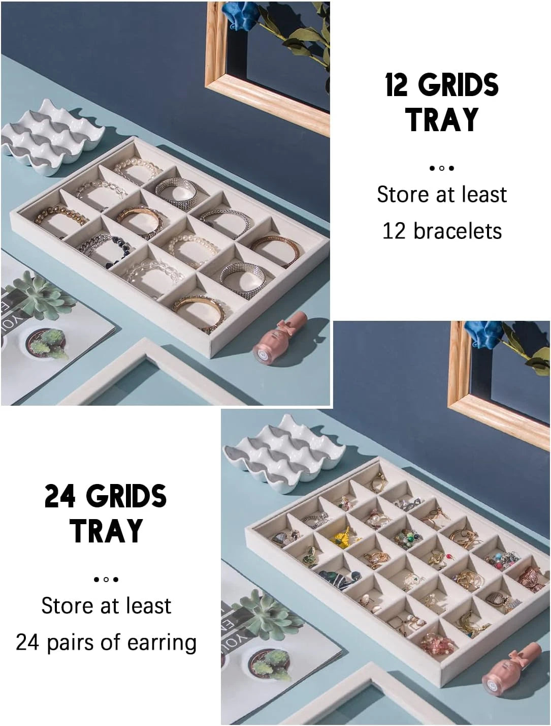Set of 5 Stackable Jewelry Organizer Tray Necklace Earring Box Storage | eBay