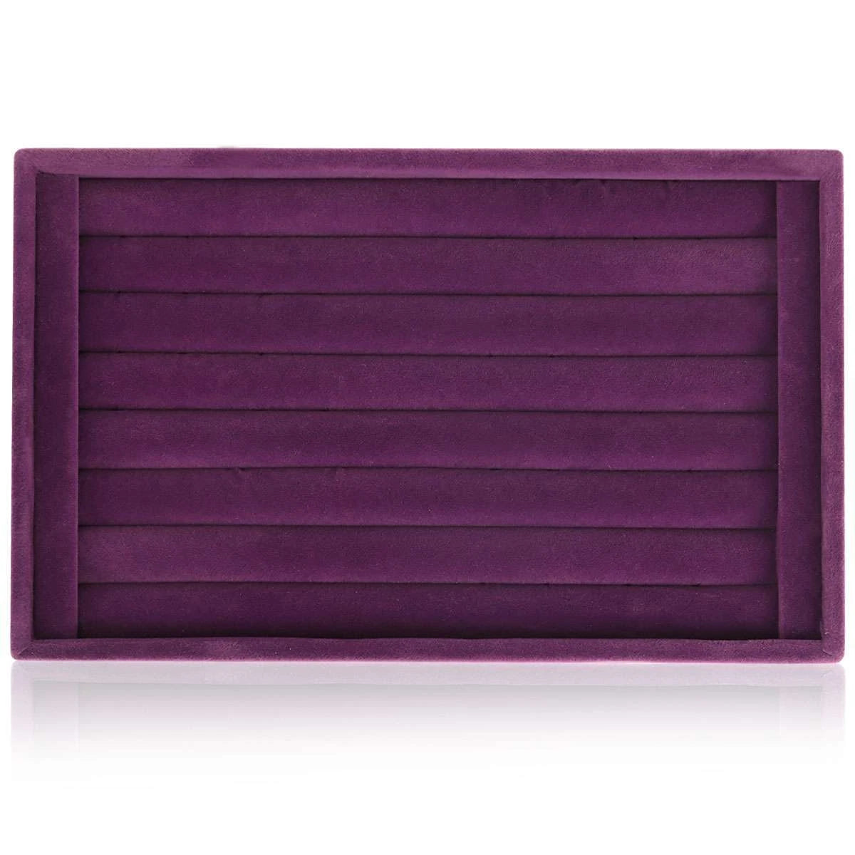 Velvet Jewelry Ring Display Organizer Tray Holder Box Earring Storage Case Slots | eBay