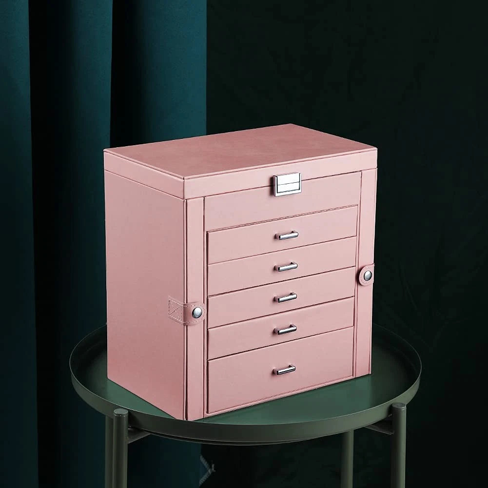 Large Jewelry Box,6-Tier PU Leather Jewelry Organizer | eBay