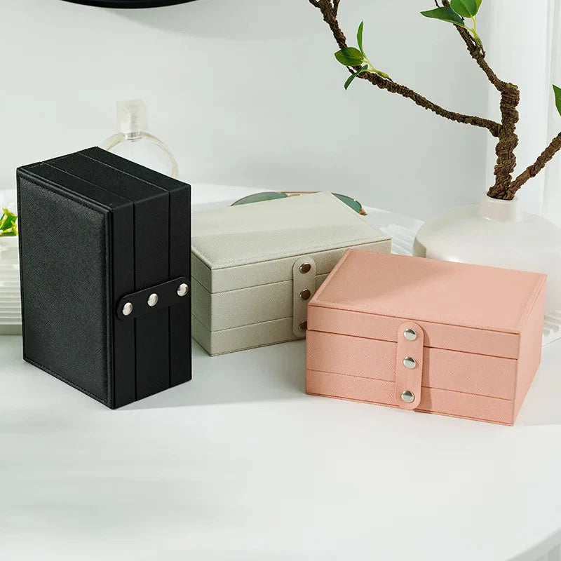 Portable Jewelry Storage Box Large Capacity Necklace Earrings Organizer Case | eBay