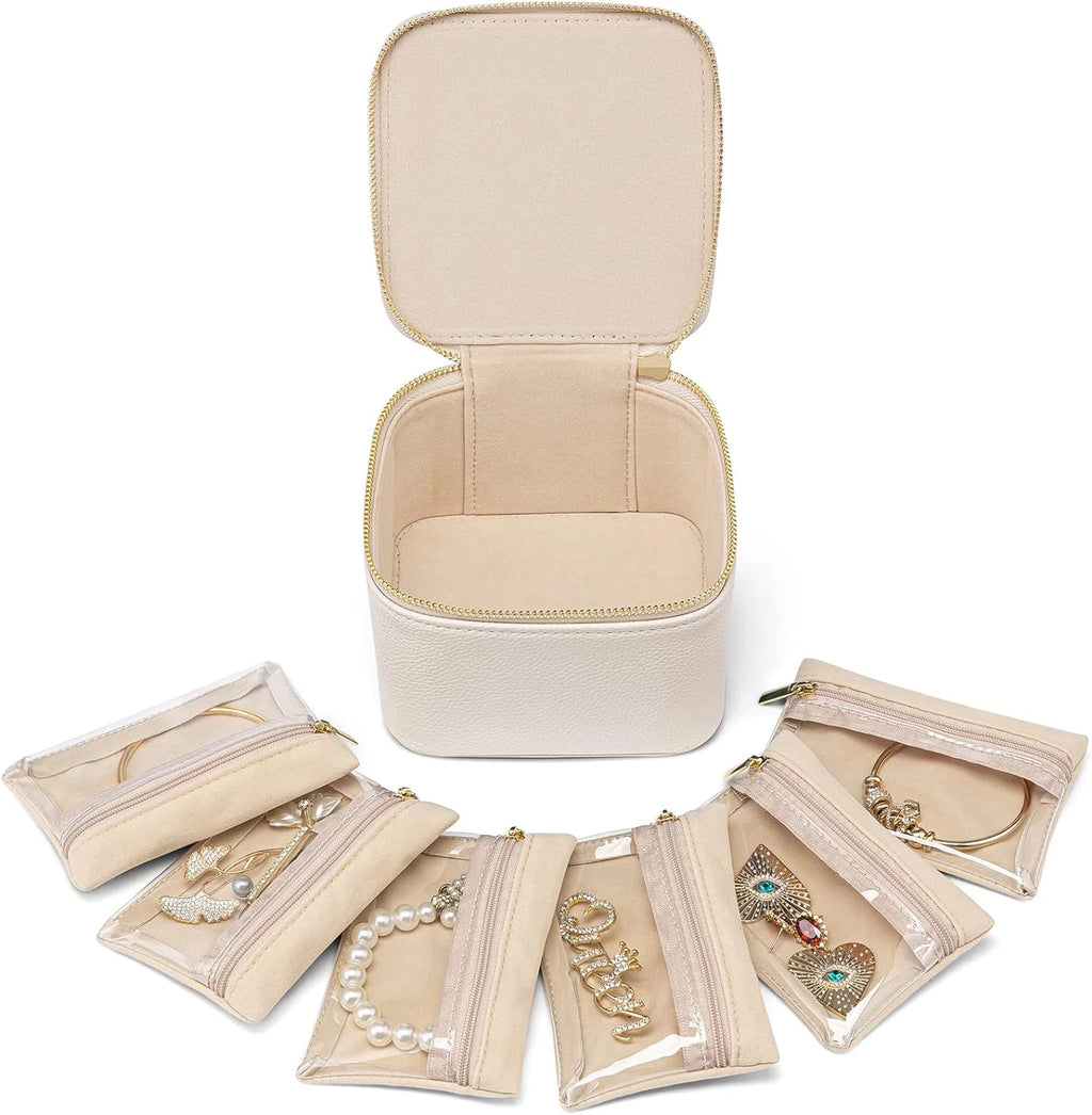 Small Jewelry Box Organizer,Travel Jewelry Storage with 6 Velvet Jewelry Zipper | eBay