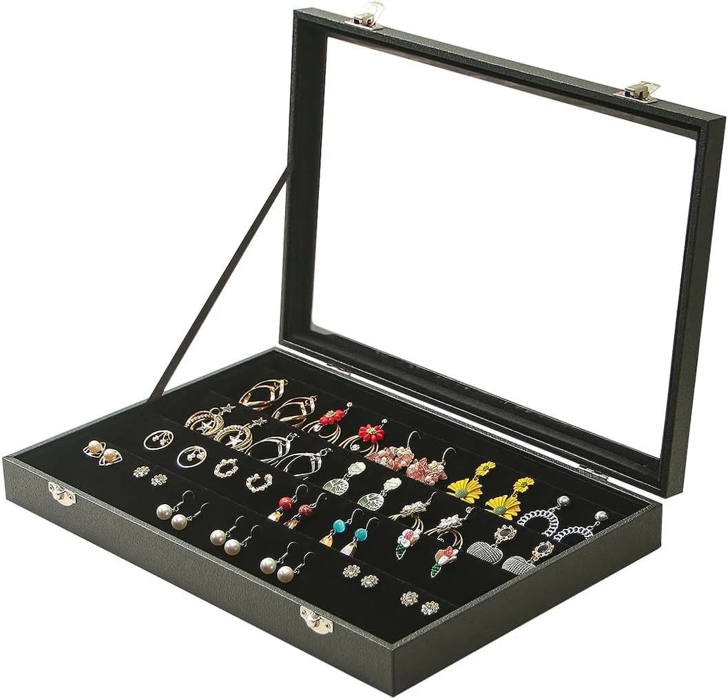 Stylish Black Velvet Earring Organizer with Magnetic Closure - For Home & Gifts | eBay