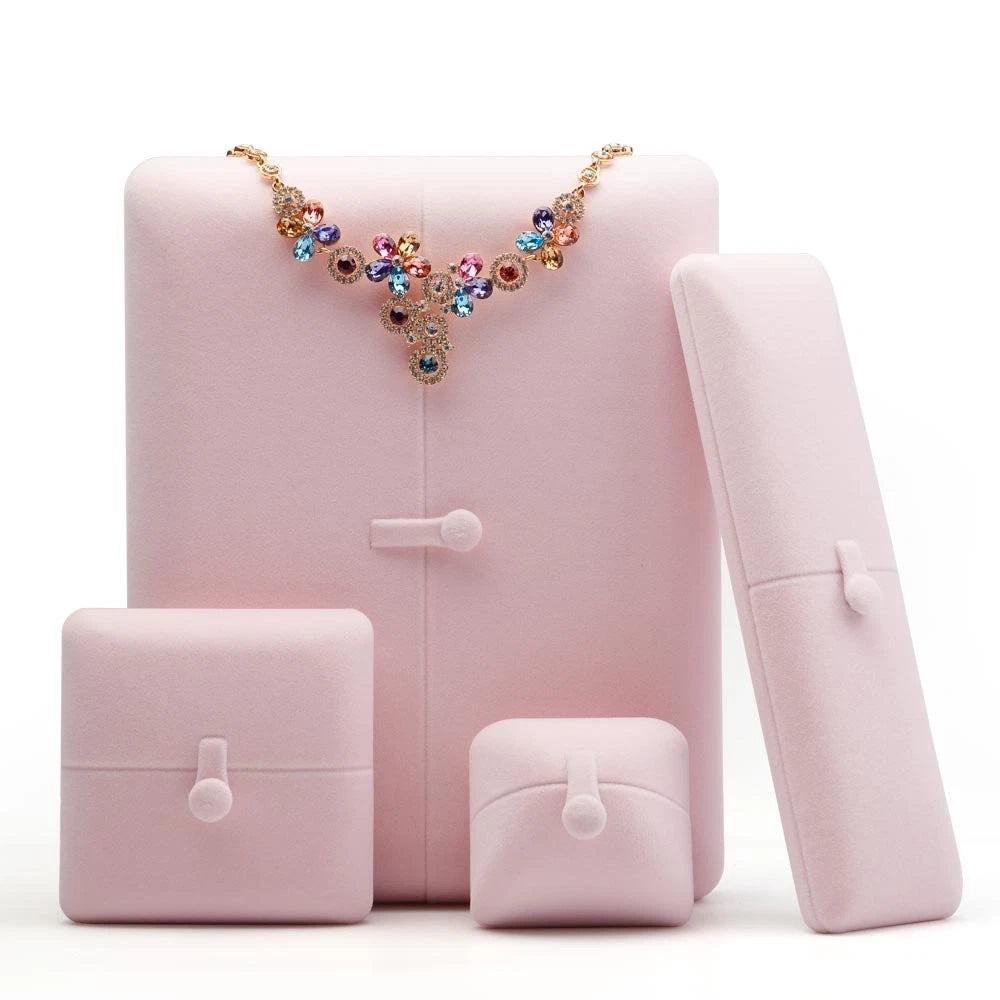 Pink Velvet Jewelry Packaging Box Pendant Earrings Display Storage Case Penda... | eBay