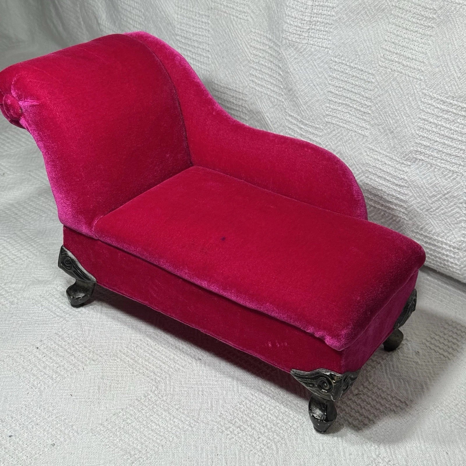 Plush Velvet Magenta Pink Chaise Lounge Chair Storage/Jewelry/Trinket Box EUC | eBay