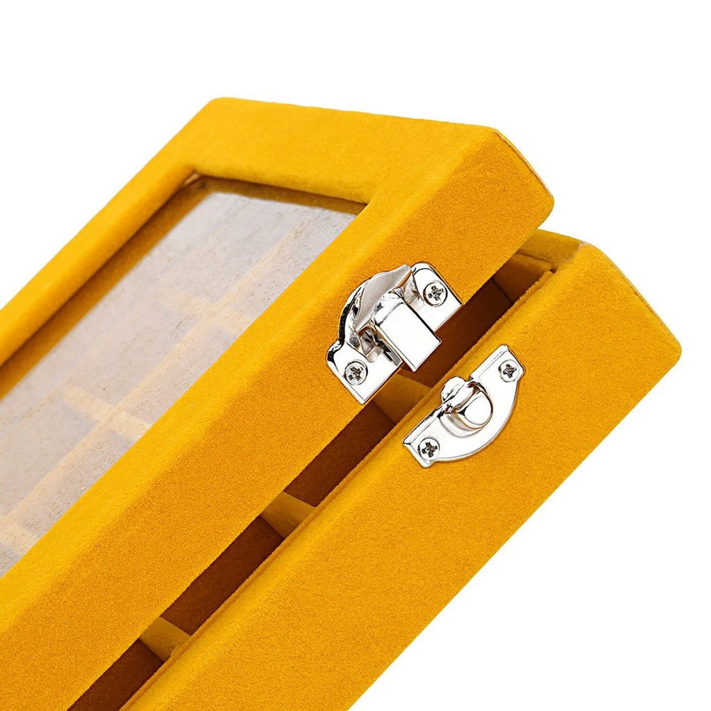 Velvet Glass Jewelry Ring Display Organiser Box Tray Holder Earrings Storage ... | eBay