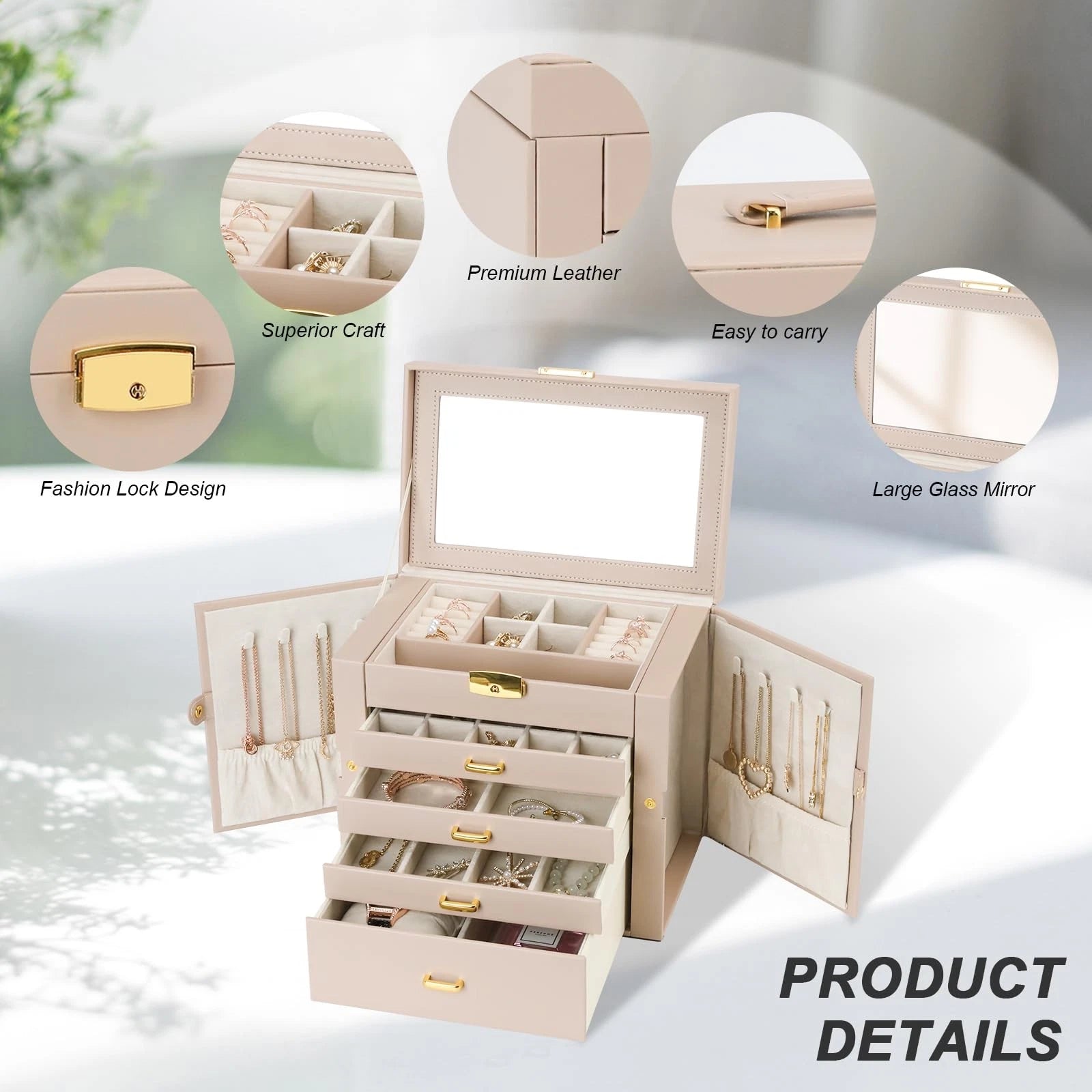Large Jewelry Box, Jewelry Boxes for Women Large Jewelry Organizers and Stora... | eBay