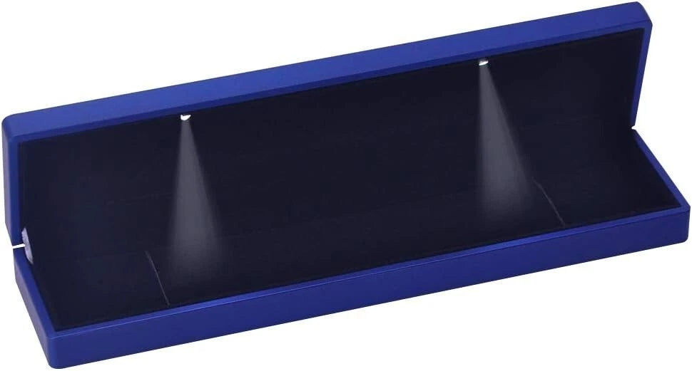 LED Jewelry Box Velvet Necklace Storage Case 9x2.2x1.4 for Women Gift | eBay