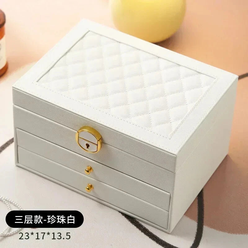 Large Capacity Jewelry Storage Box Necklace Earrings Bracelet Organizer Holder | eBay