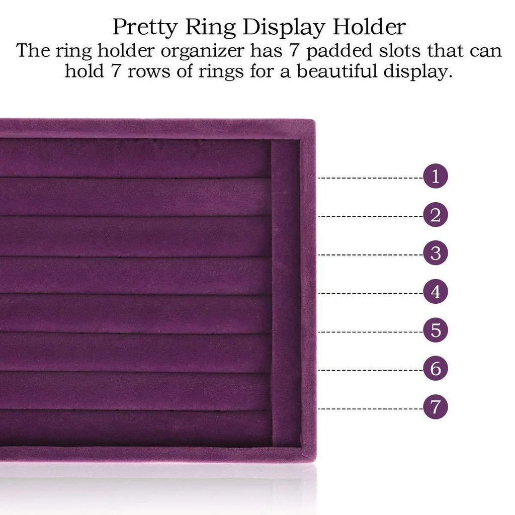 Velvet Jewelry Ring Display Organizer Tray Holder Box Earring Storage Case Slots | eBay