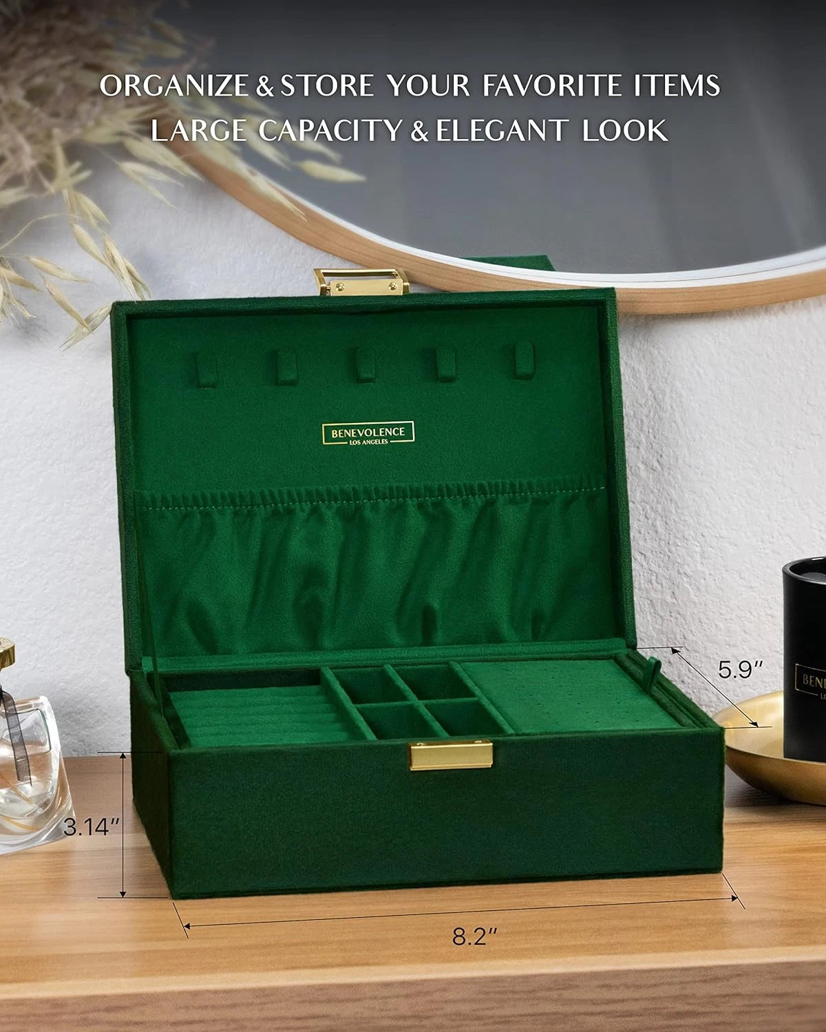 Large Jewelry Storage Box | Velvet Boxes for Women | Earring, Bracelets, Rings, | eBay