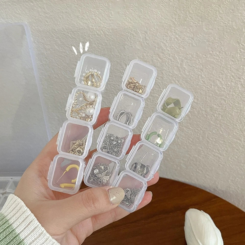 Jewelry Storage Box Earrings Organizer Transparent Trinket Plastic Organizers | eBay