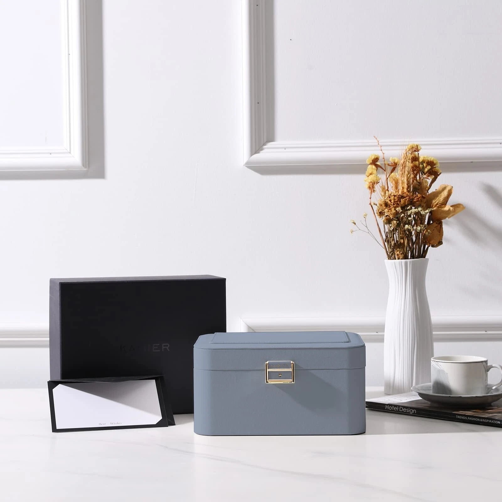 KAMIER Jewelry Organizer Box, 2 Layers PU Leather, Large Capacity, Double Loc... | eBay