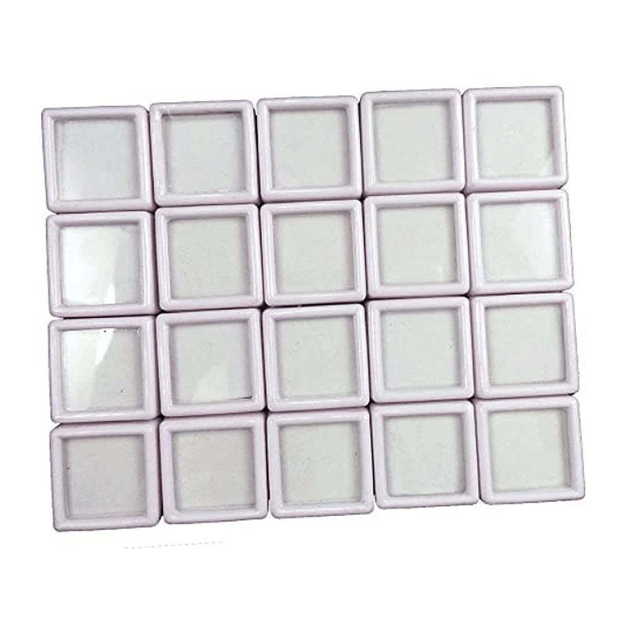 20 Pcs 3cmx3cm Wholesale Gemstones & Diamonds White Plastic Display Storage Box | eBay