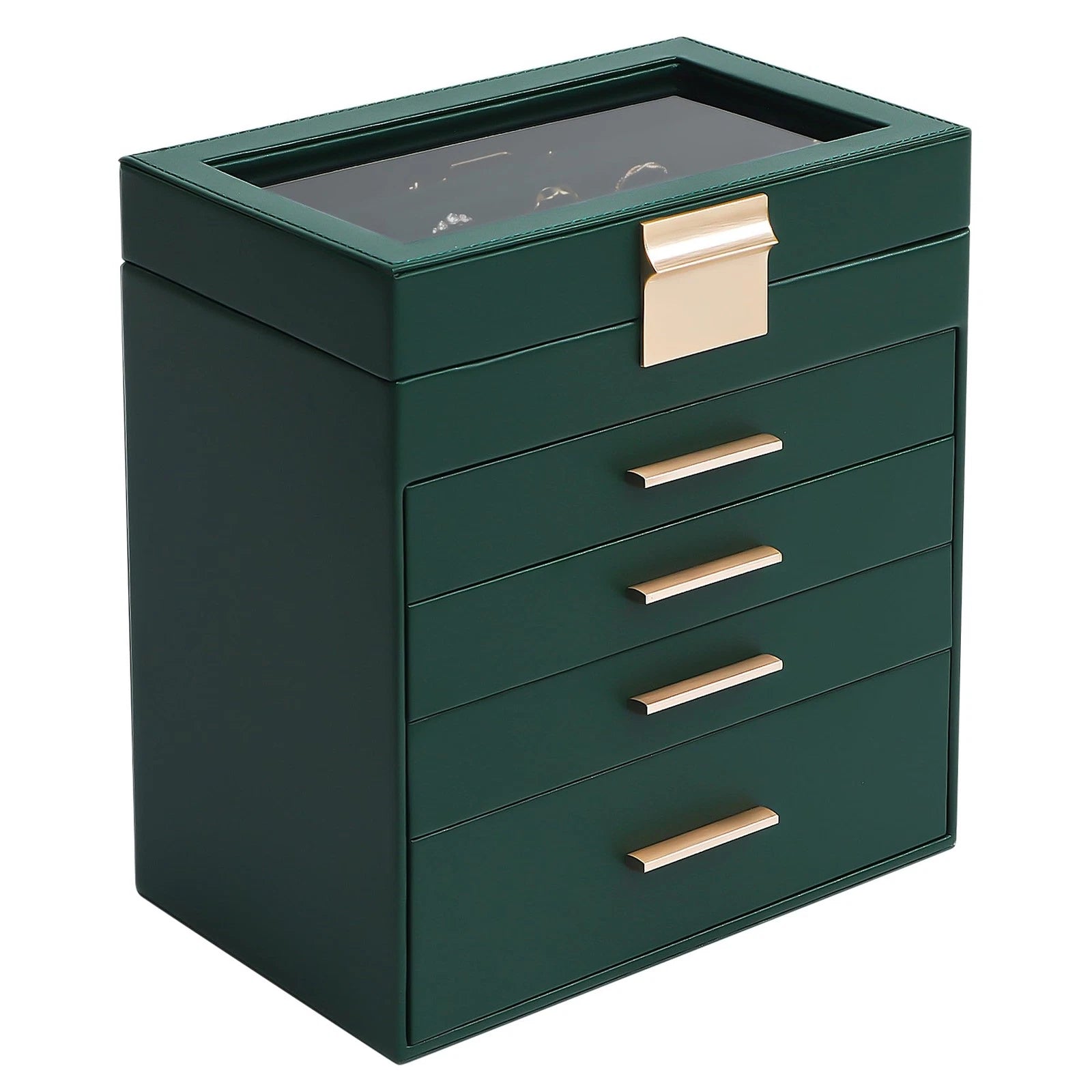 Jewelry Box, 5 Layers Jewelry Storage Display Box with Glass Lid for Women, 4... | eBay
