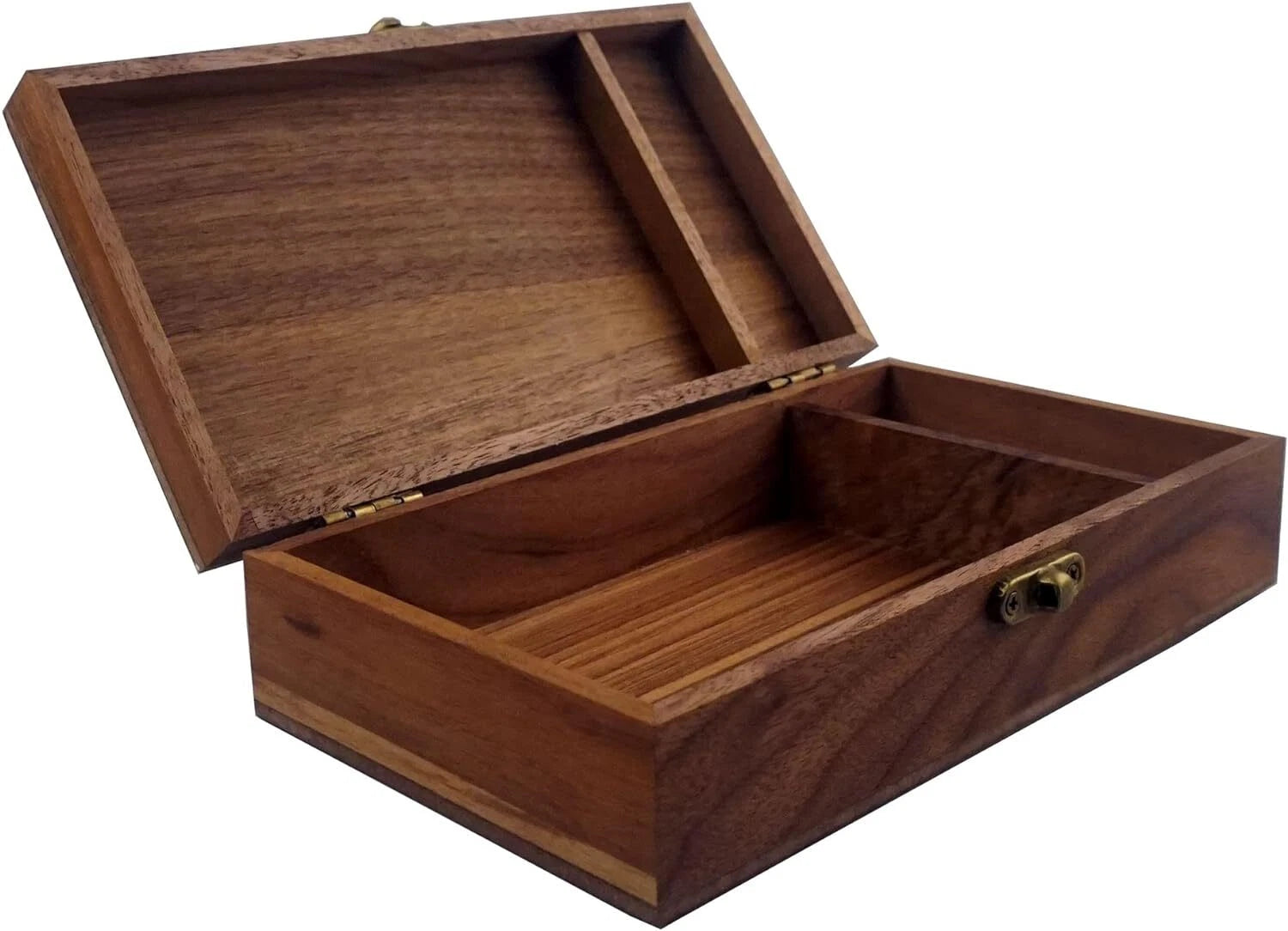 Walnut Handmade Walnut Partition Wooden Box For Keepsakes, Photos, Jewel | eBay