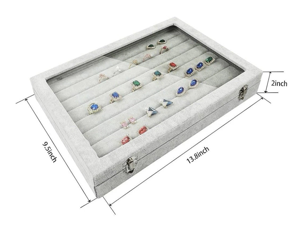 Ring Display Case with Clear Lid Ring Organizer 7 Slots Stud Earring Jewelry Box | eBay