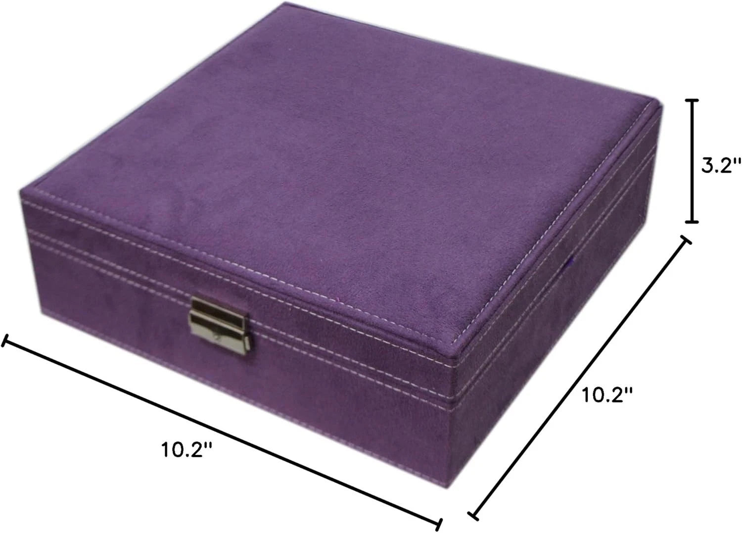 Stylish Purple Lint Jewelry Box Organizer with Lock - Ideal for Rings & Earrings | eBay