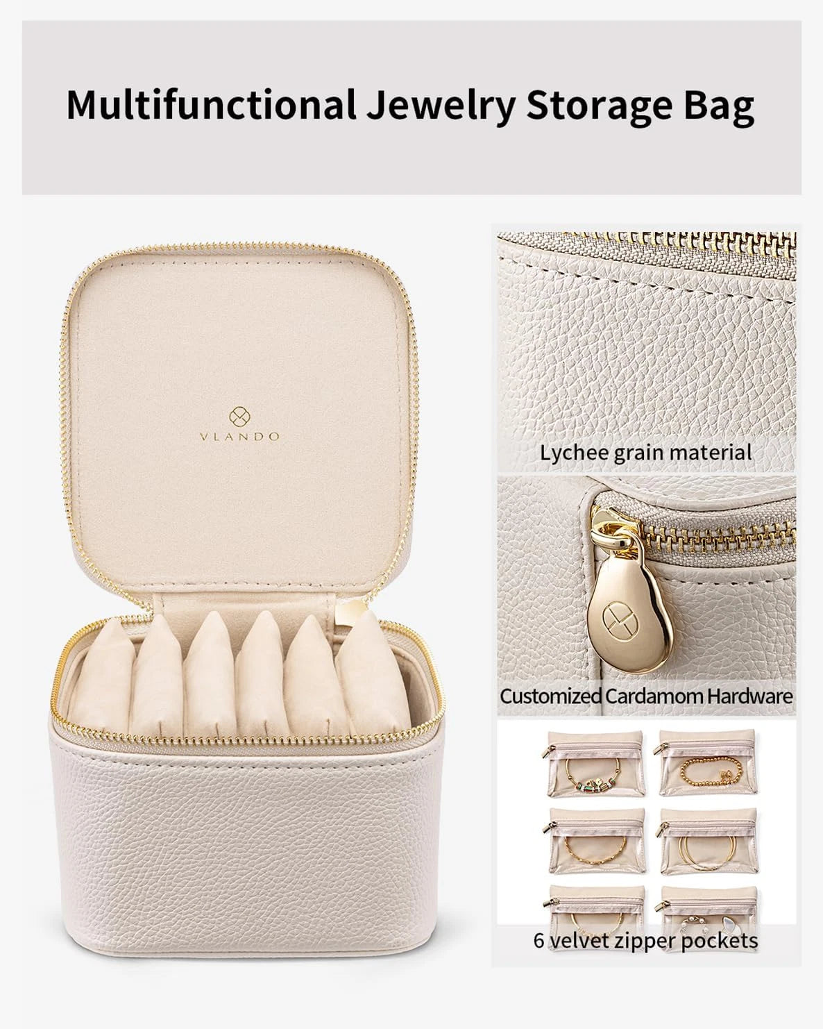 Small Jewelry Box Organizer,Travel Jewelry Storage with 6 Velvet Jewelry Zipper | eBay
