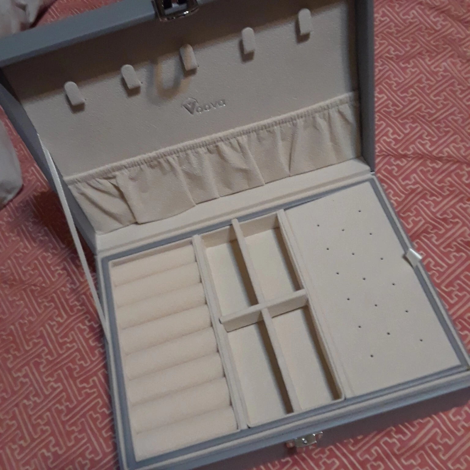 Voova Jewelry Box Organizer for Women 2 Layer Large Men Jewelry Storage New | eBay