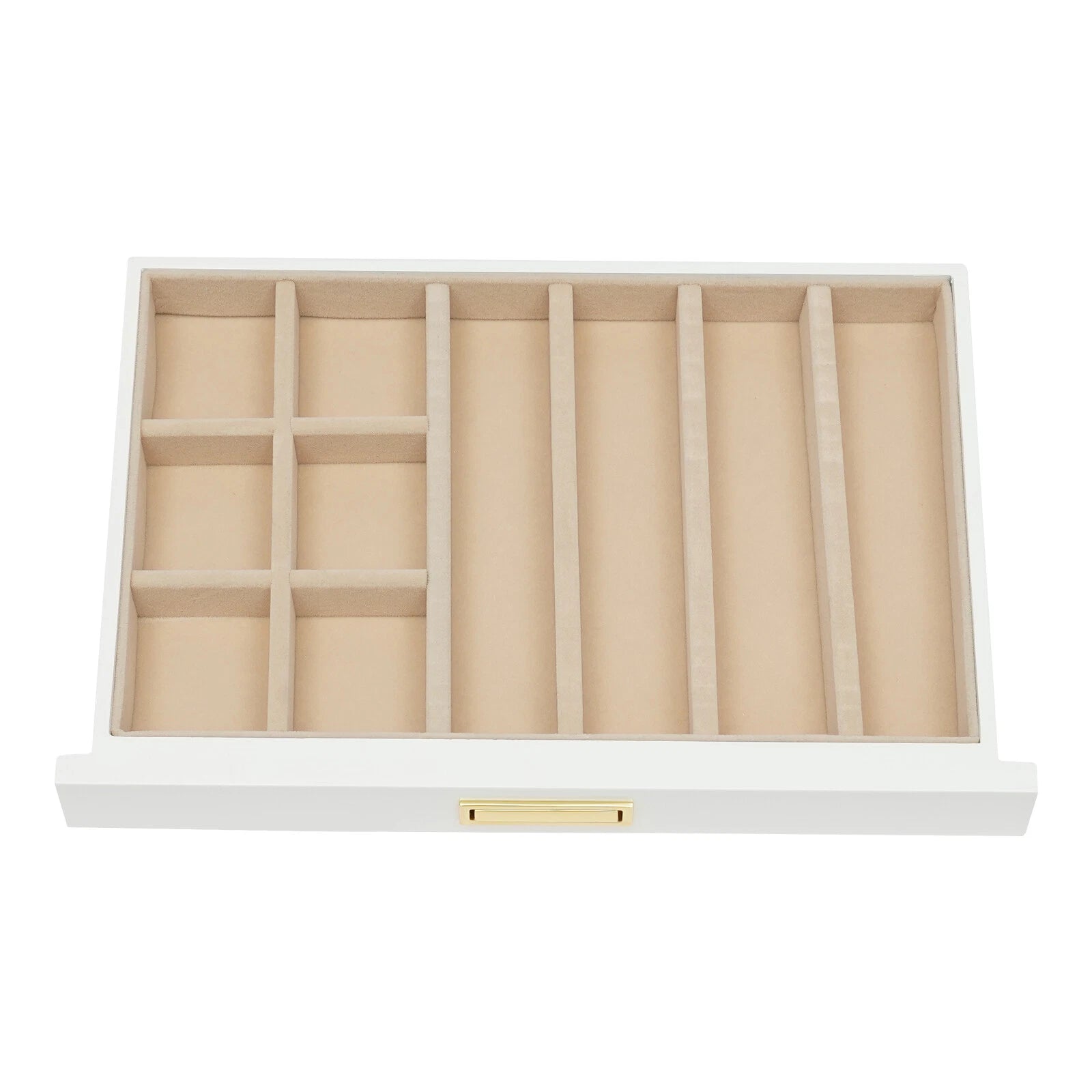 Large Wooden Jewelry Storage Box White 3 Layers Organizer 2 Drawers Cabinet 28CM | eBay
