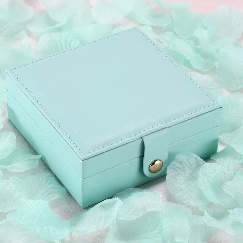 Jewelry Storage Box Organizer PU Leather Ring Earring Necklace Case Square | eBay