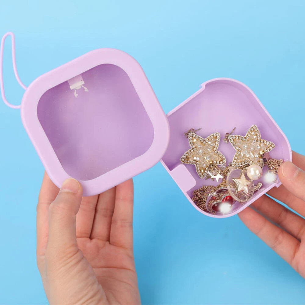 Jewelry Storage Box Dustproof Rectangle Case Earing Jewelry Makeup Box Travel | eBay