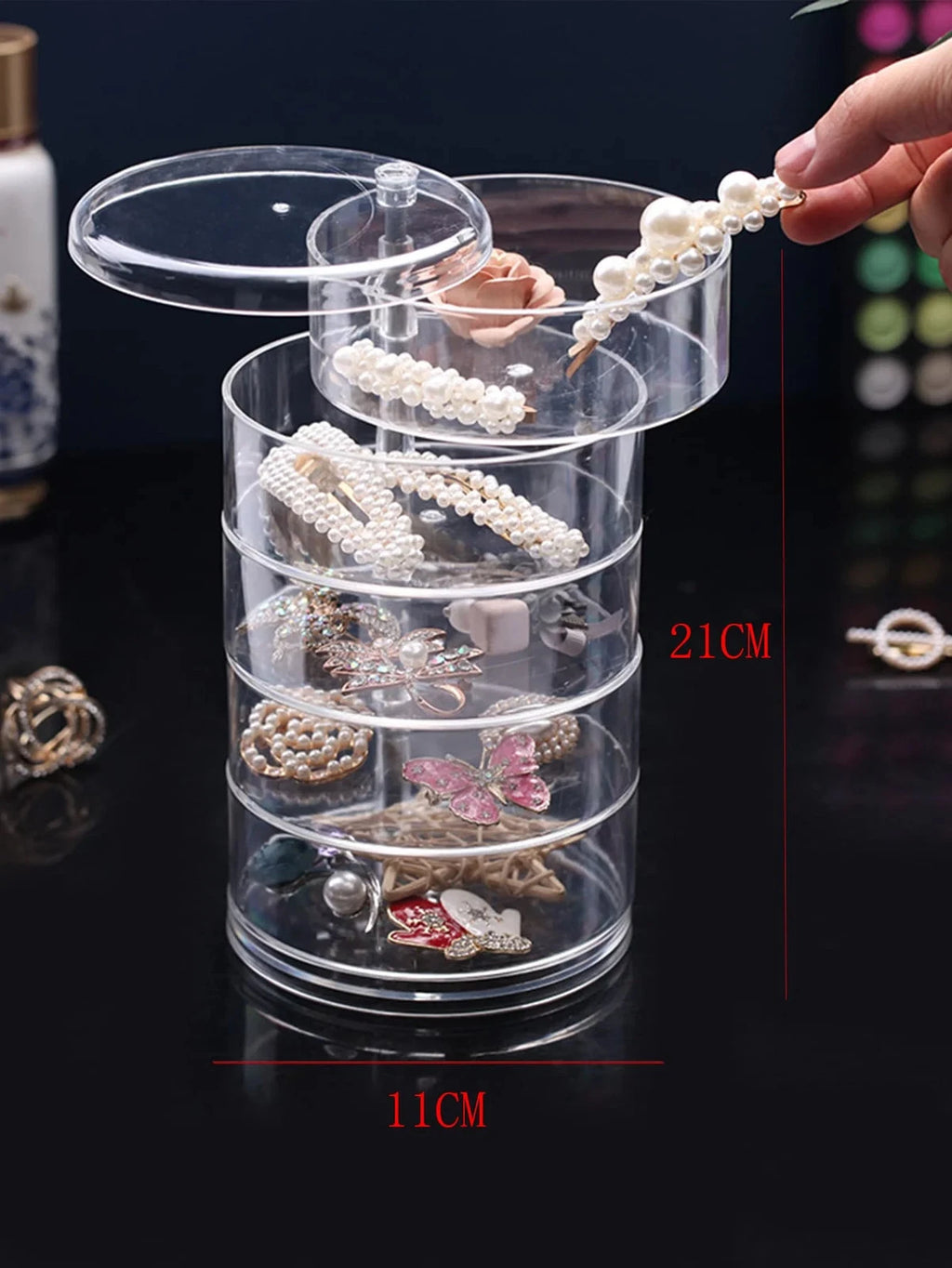 1pc Stylish & Large Capacity 3/4/5 Layers Rotating Jewelry Storage Box For | eBay