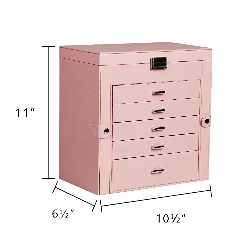 Large Jewelry Box,6-Tier PU Leather Jewelry Organizer | eBay