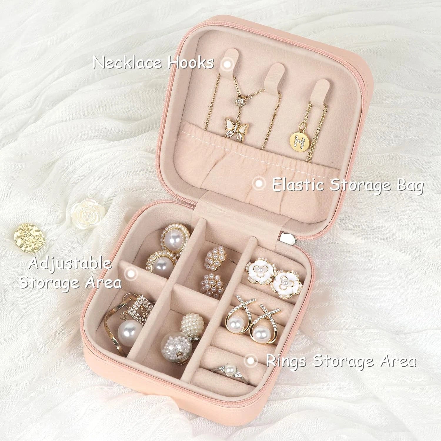 Travel Jewelry Case Small Jewelry Box Jewelry Organizer Storage Case Portable PU | eBay