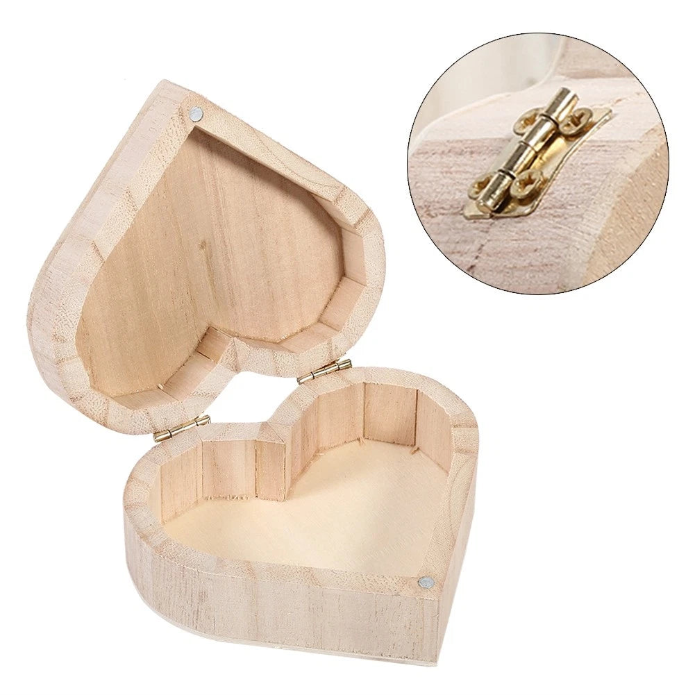 ⊹New Lovely Wooden Heart Shaped Jewelry Storage Box Packaging Carrying Case | eBay