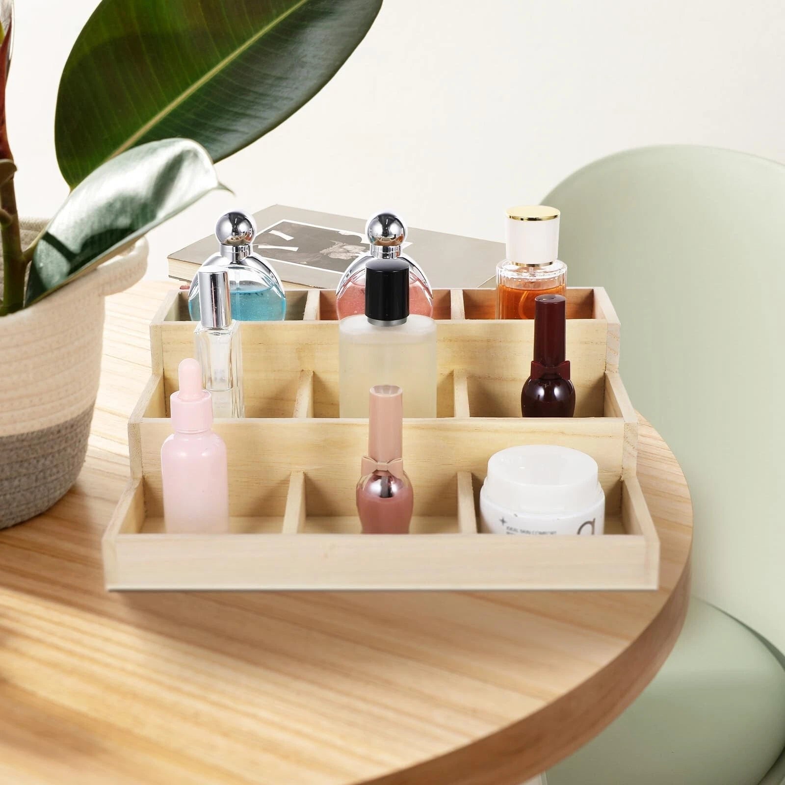 Wooden Jewelry Storage Organizer - Divided Box for Earrings, Necklaces, and R... | eBay