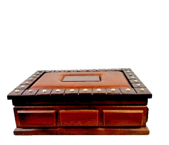 Wooden Studded Jewelry Box Brazil Organizer Container | eBay