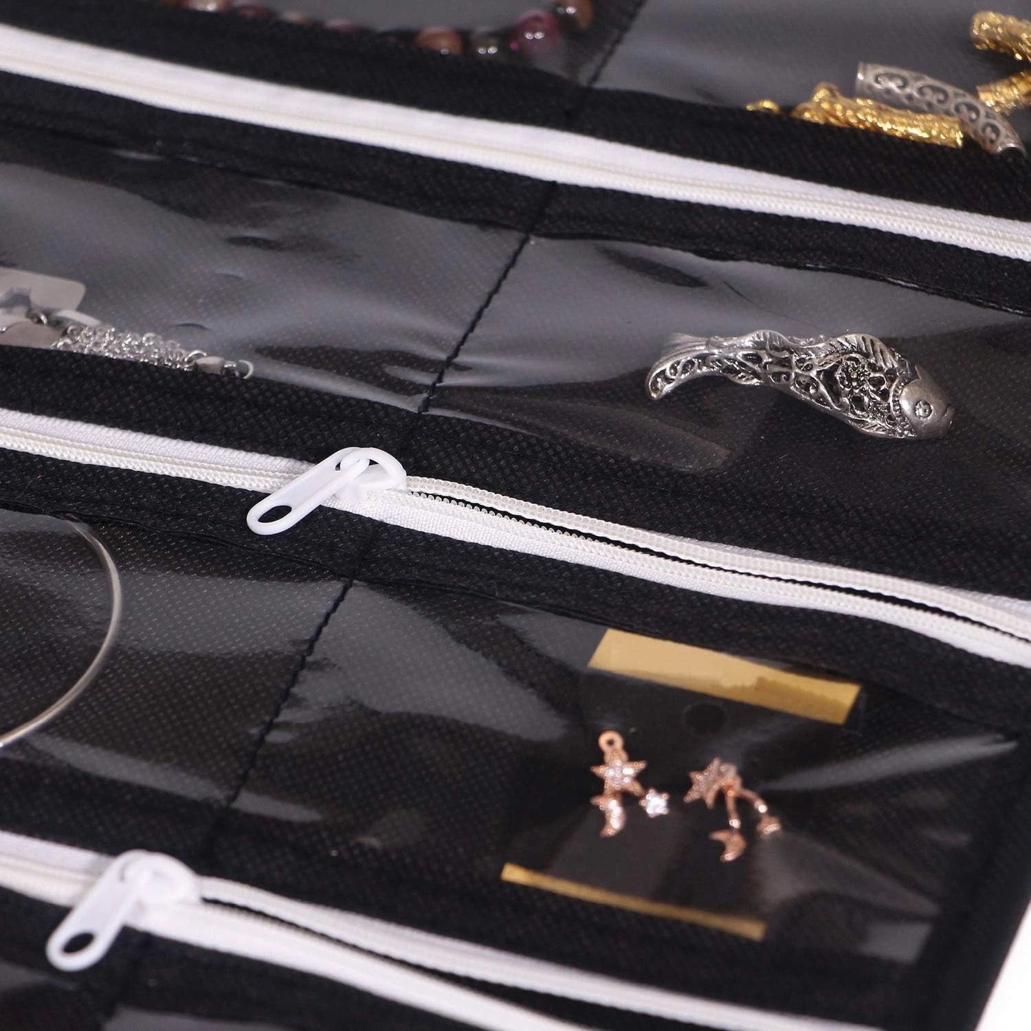 Hanging Jewelry Organizer 47 Pockets with Zipper for Earrings Necklace | eBay