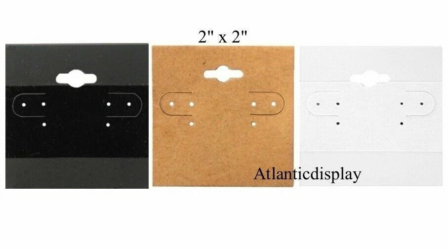 100 Pieces Hanging Earring Card Display 2” X 2” Jewelry Hanging Card - 3 Colors | eBay
