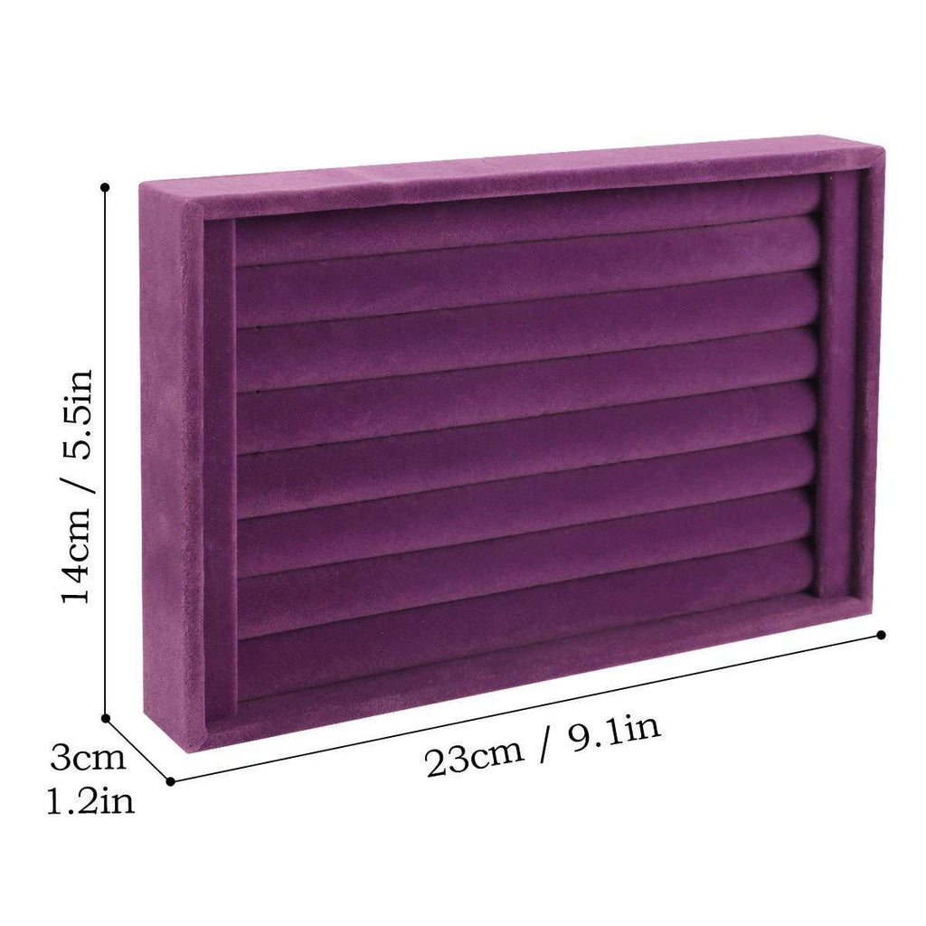 Velvet Jewelry Ring Display Organizer Tray Holder Box Earring Storage Case Slots | eBay
