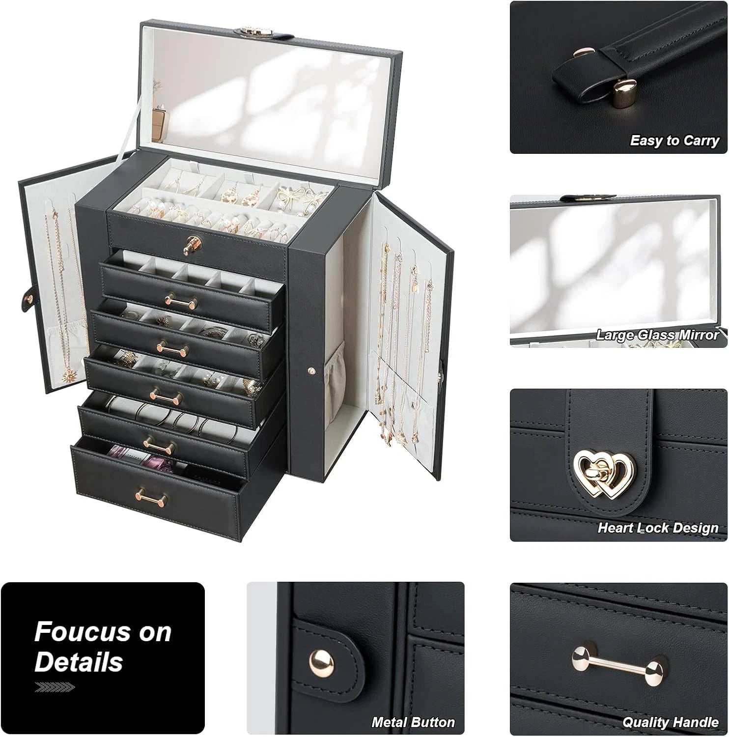 Large Jewelry Organizers and Storage, Large Jewelry Box for Women Large Jewelry | eBay