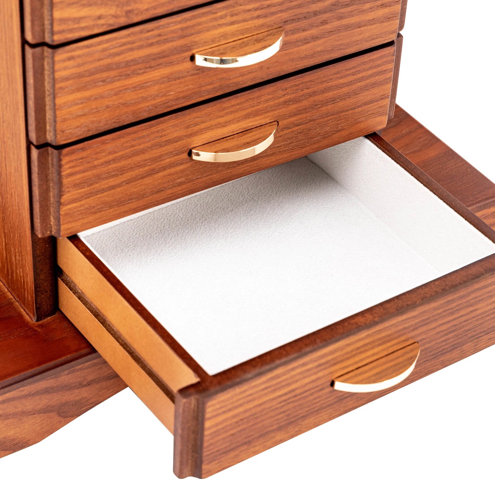 Wooden Jewelry Box Cabinet Storage Beauty 7 Drawers Case For Girls Gift New | eBay