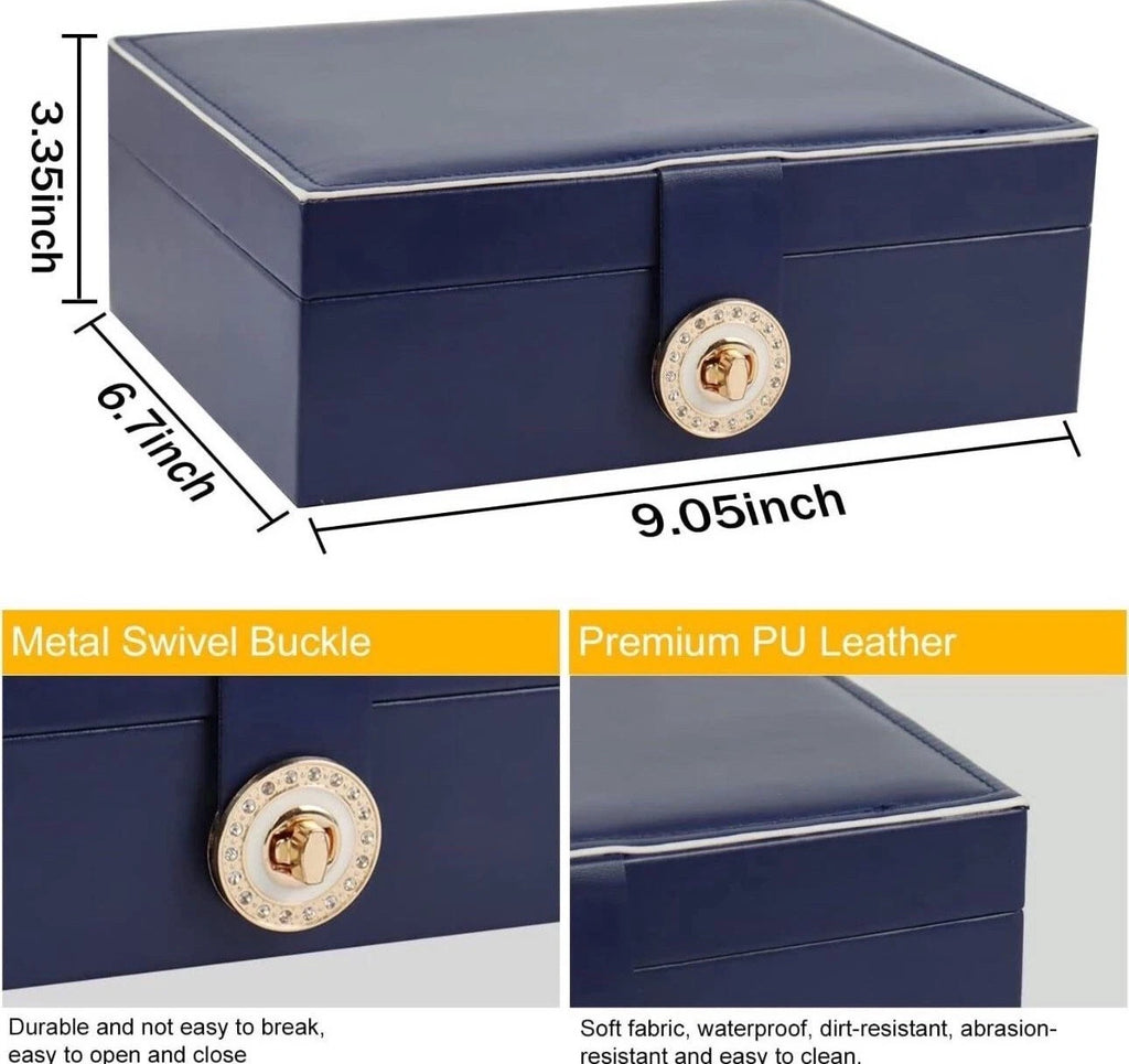 Jewelry Organizer Box, PU Leather Jewelry Boxes Necklaces Rings Earrings Holder | eBay