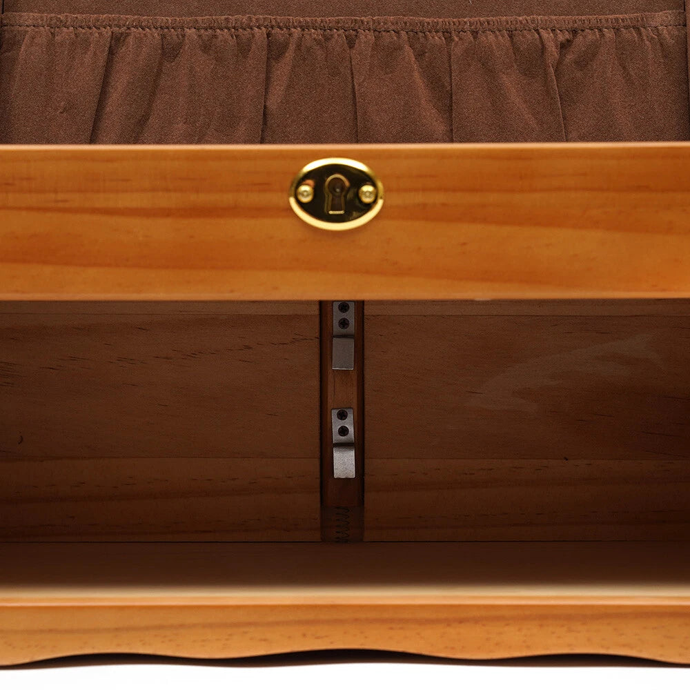 Large Wood Jewelry Boxes Wooden Storage Box without Mirror 3-Layer Lockable Desk | eBay