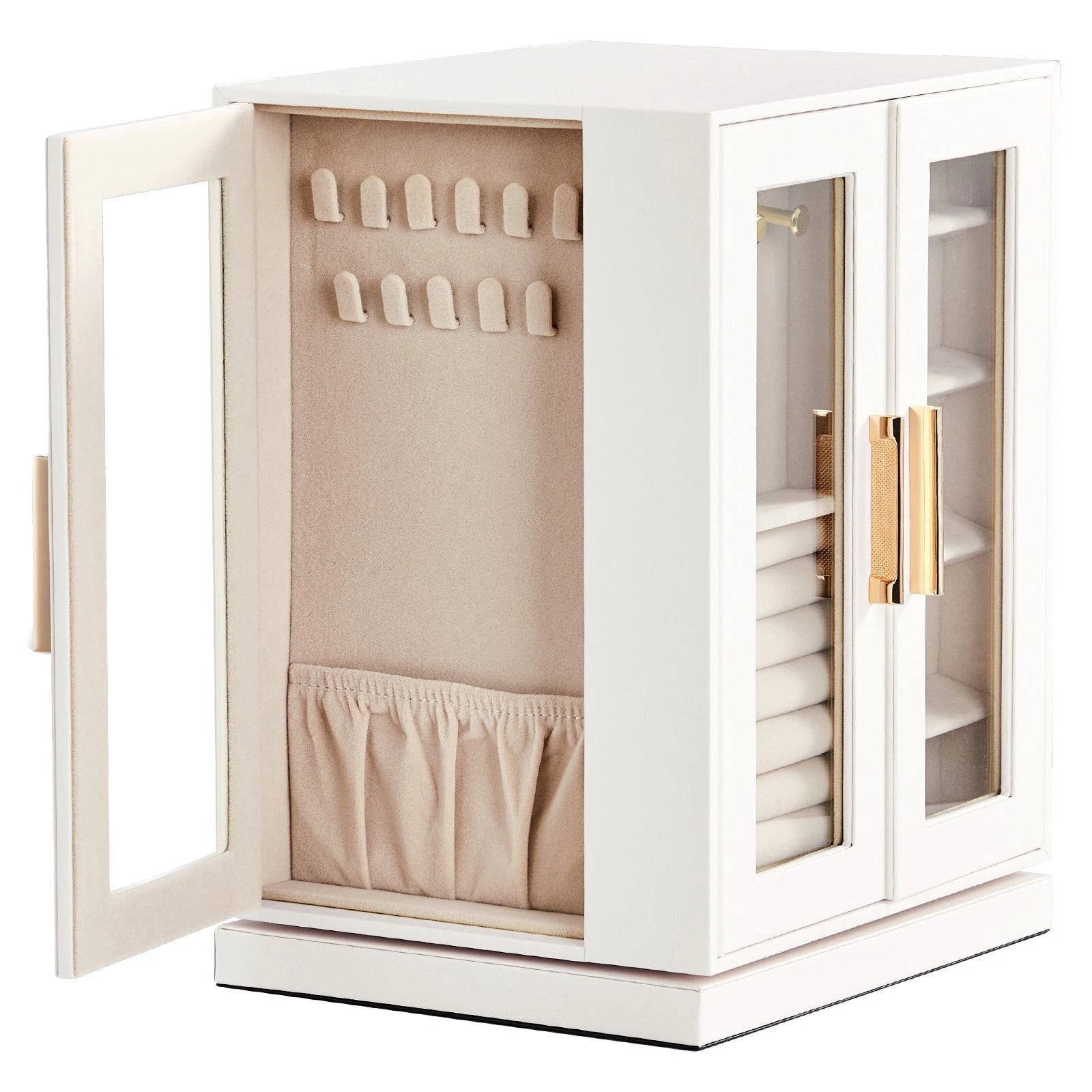 Velvet Jewelry Cabinet 360° Rotating Jewelry Box Large Storage Great Gift | eBay