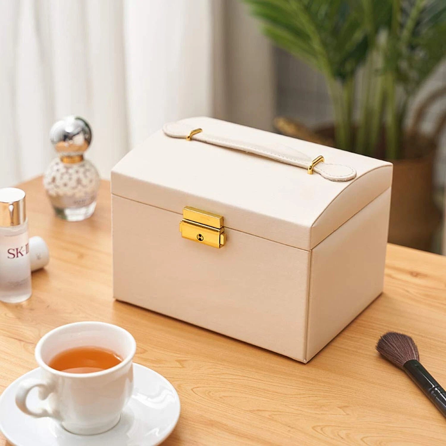Jewelry Box with 2 Drawers,Lockable Jewelry Organizer for Women Pink | eBay