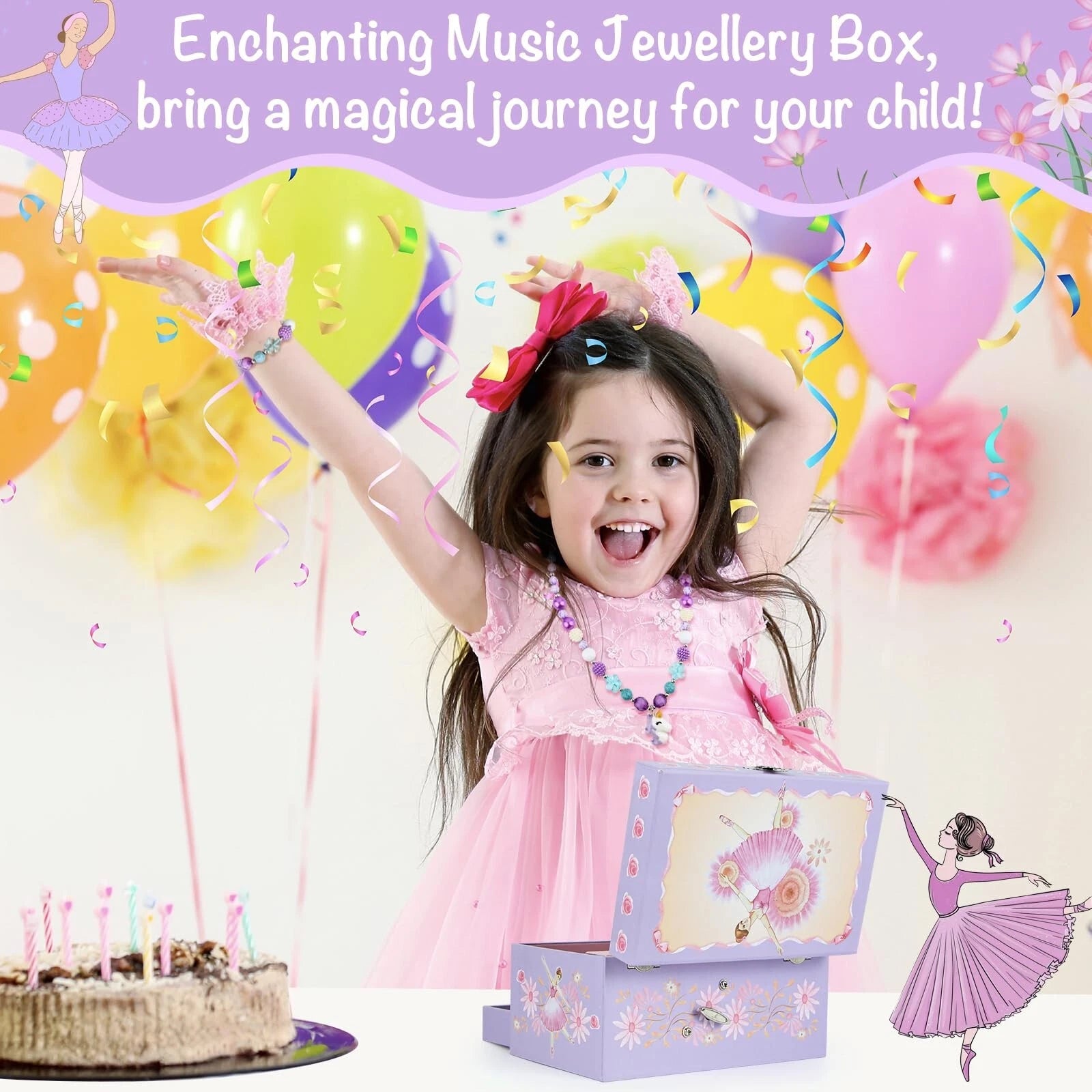 Music Jewellery Box with Drawer Necklace Bracelet, Musical Jewelry Storage Ca... | eBay