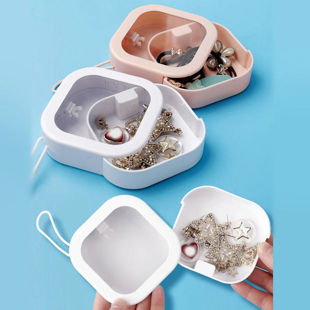 Jewelry Storage Box Dustproof Rectangle Case Earing Jewelry Makeup Box Travel | eBay