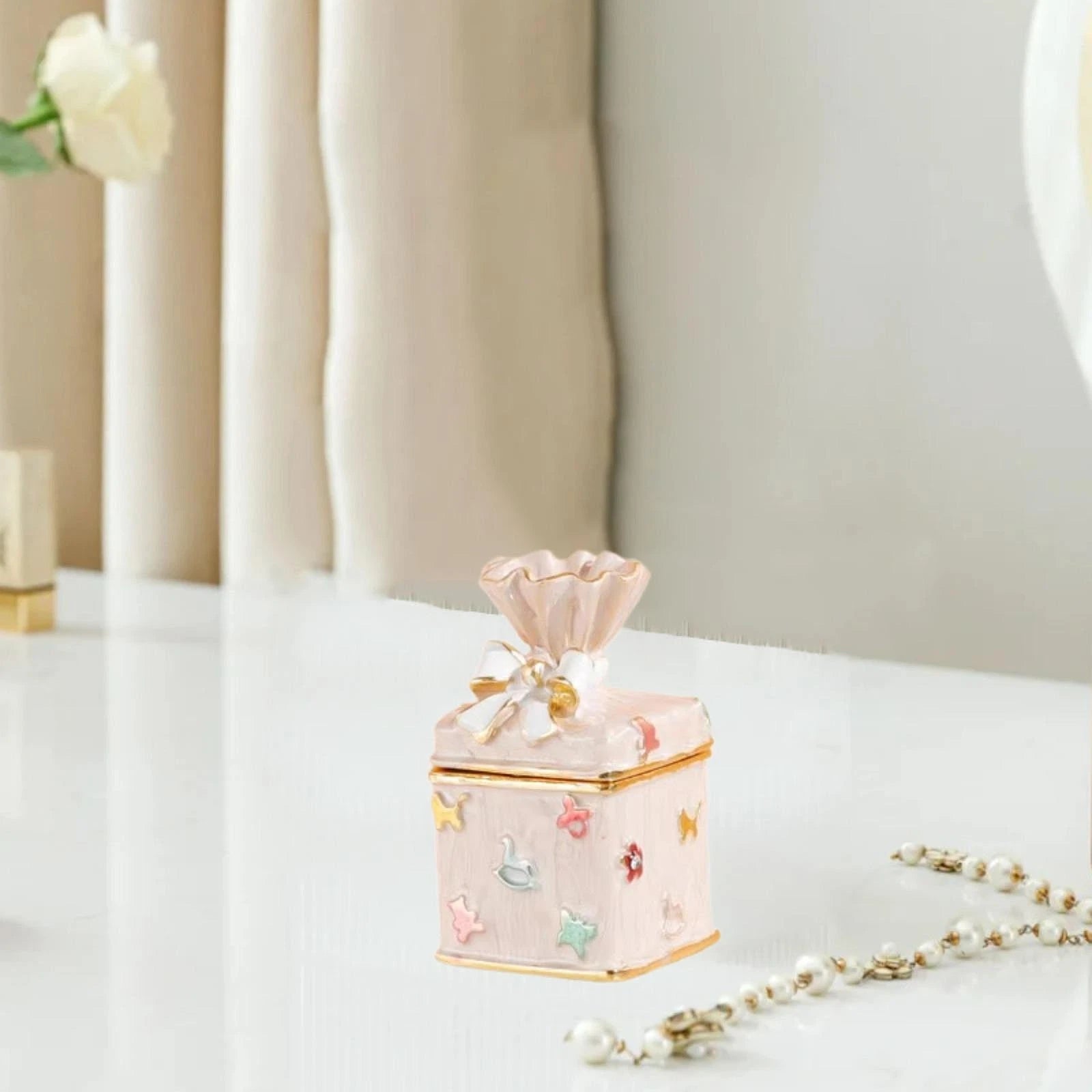 Mini Jewelry Box Jewelry Storage Ornament Gifts with Lid Portable Alloy Jewelry | eBay