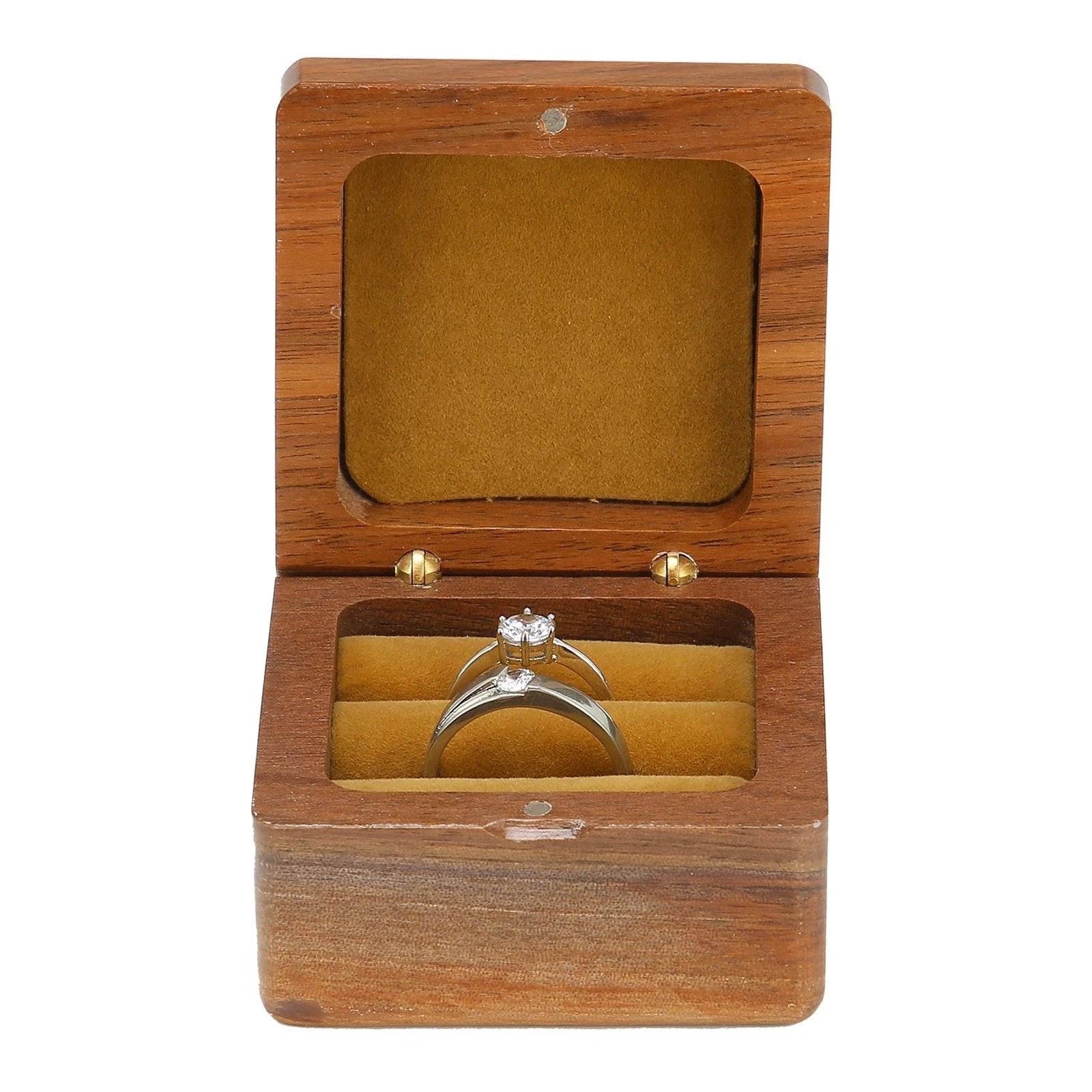 Wooden Box Jewelry Storage Organizer for Wedding For Proposal Display Case | eBay